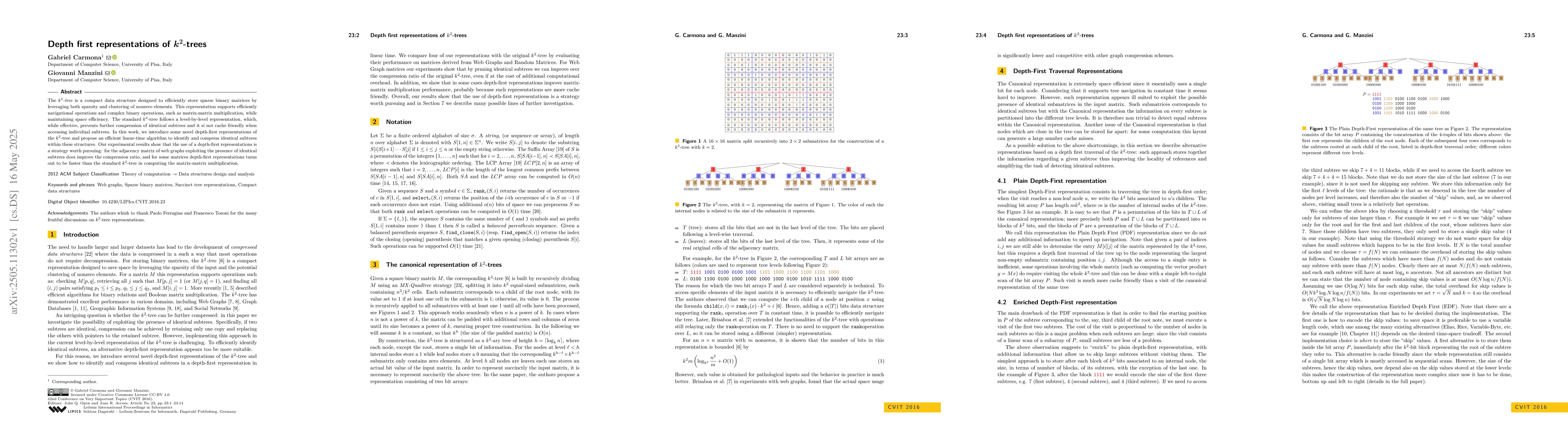 Thumbnail for Depth first representations of $k^2$-trees