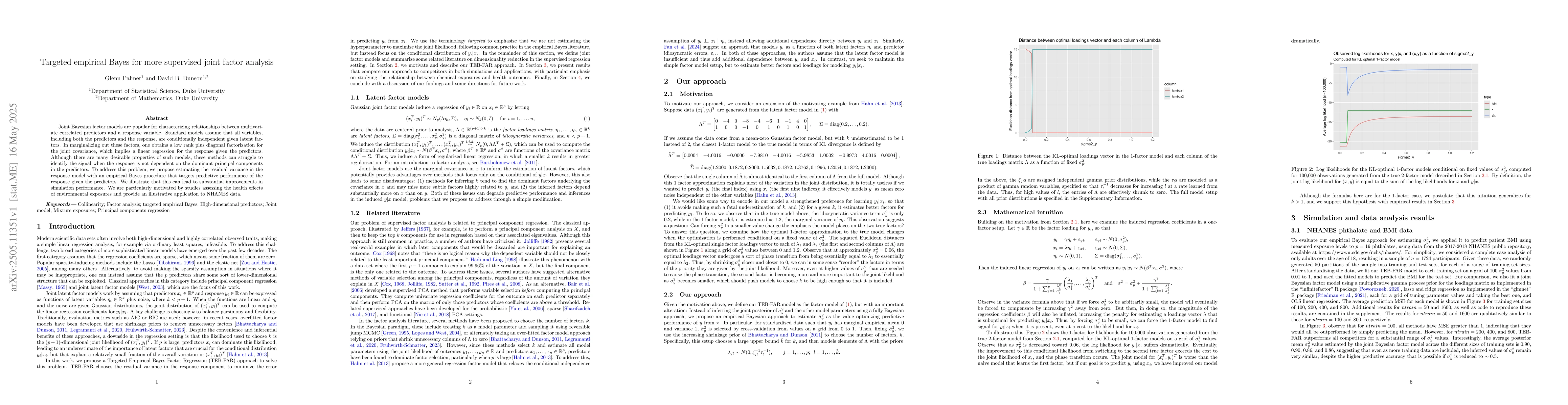 Thumbnail for Targeted empirical Bayes for more supervised joint factor analysis