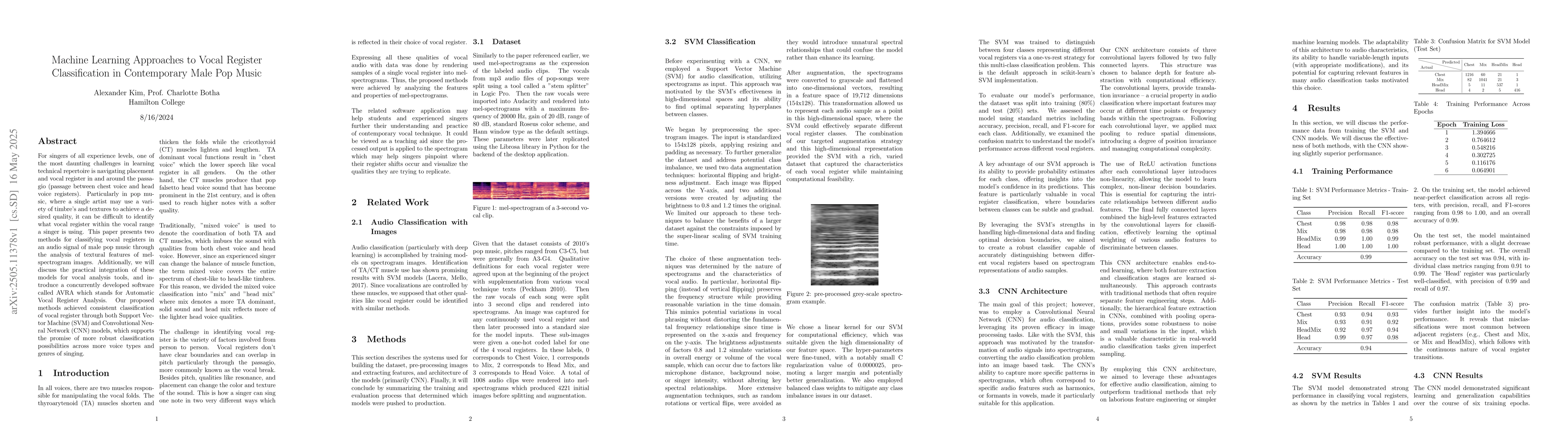 Thumbnail for Machine Learning Approaches to Vocal Register Classification in
  Contemporary Male Pop Music