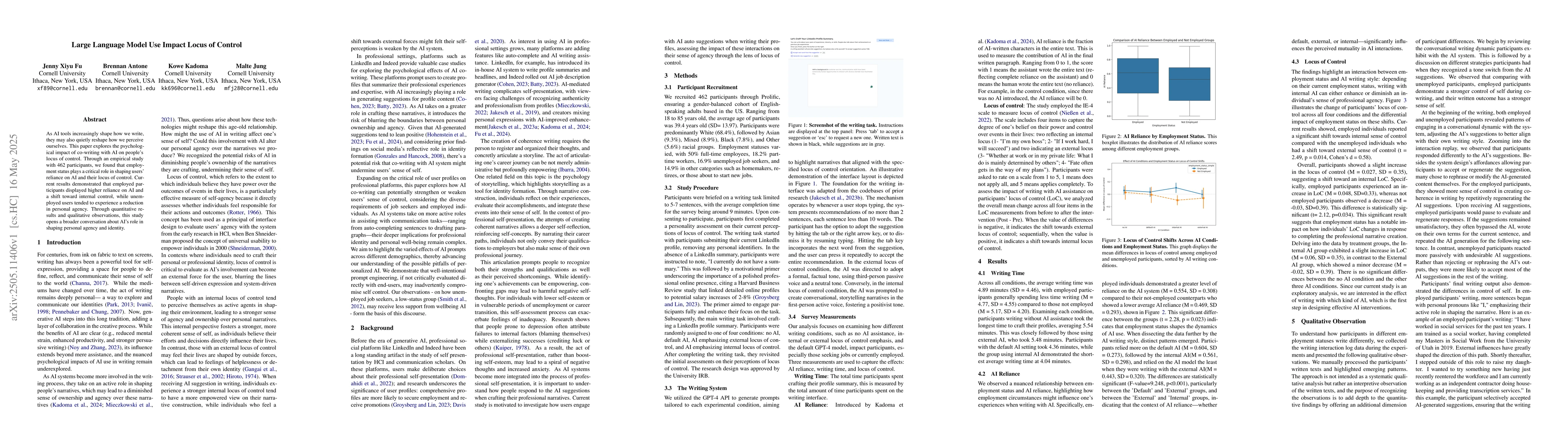 Thumbnail for Large Language Model Use Impact Locus of Control