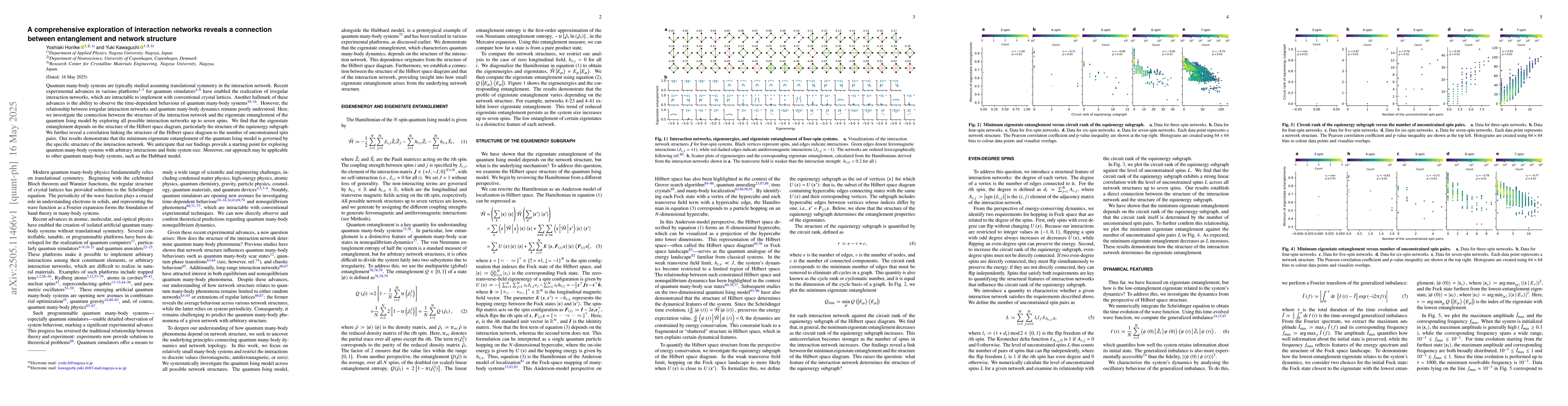 Thumbnail for A comprehensive exploration of interaction networks reveals a connection
  between entanglement and network structure