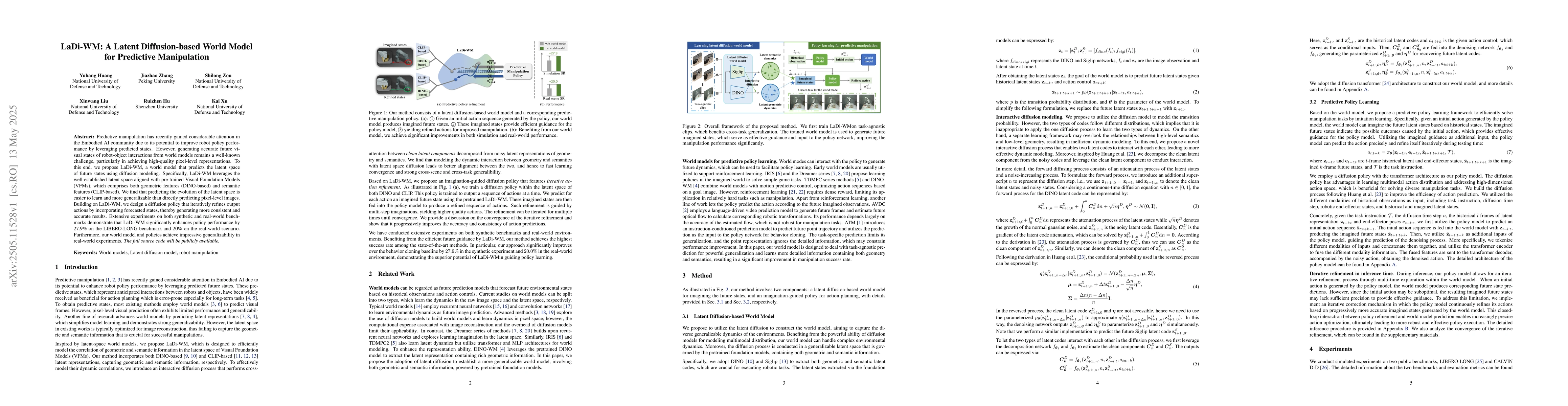 Thumbnail for LaDi-WM: A Latent Diffusion-based World Model for Predictive
  Manipulation