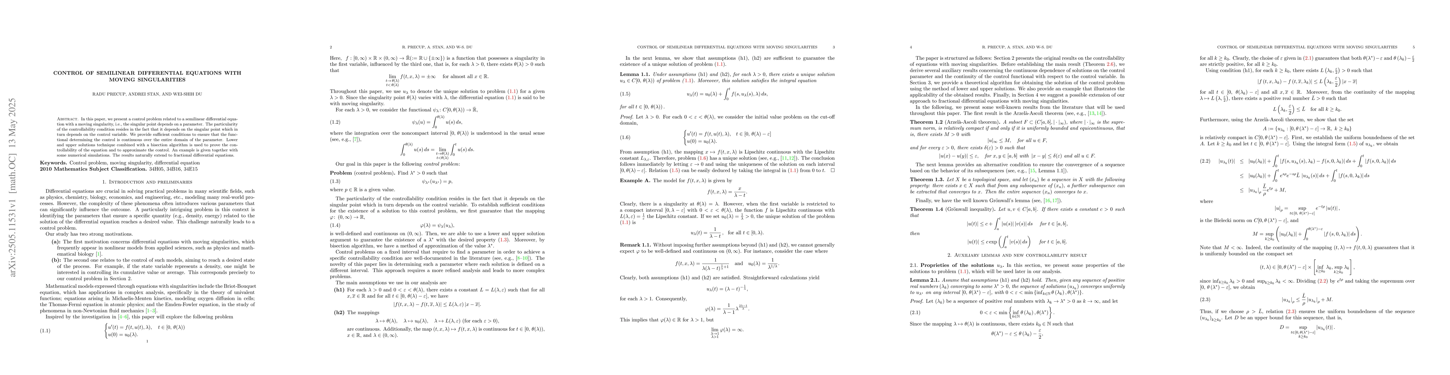 Thumbnail for Control of semilinear differential equations with moving singularities