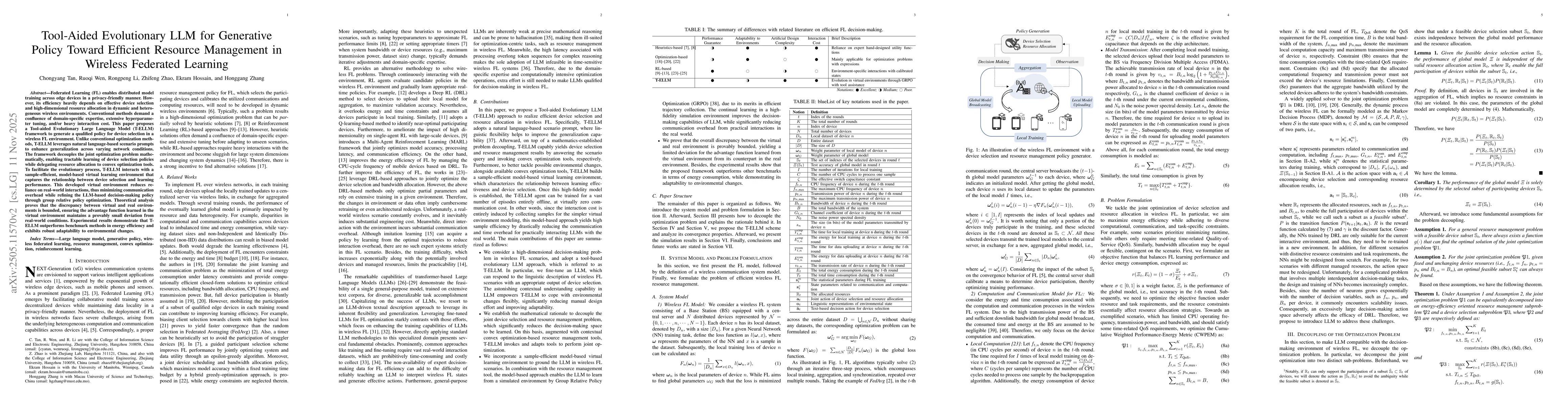 Thumbnail for Tool-Aided Evolutionary LLM for Generative Policy Toward Efficient Resource Management in Wireless Federated Learning