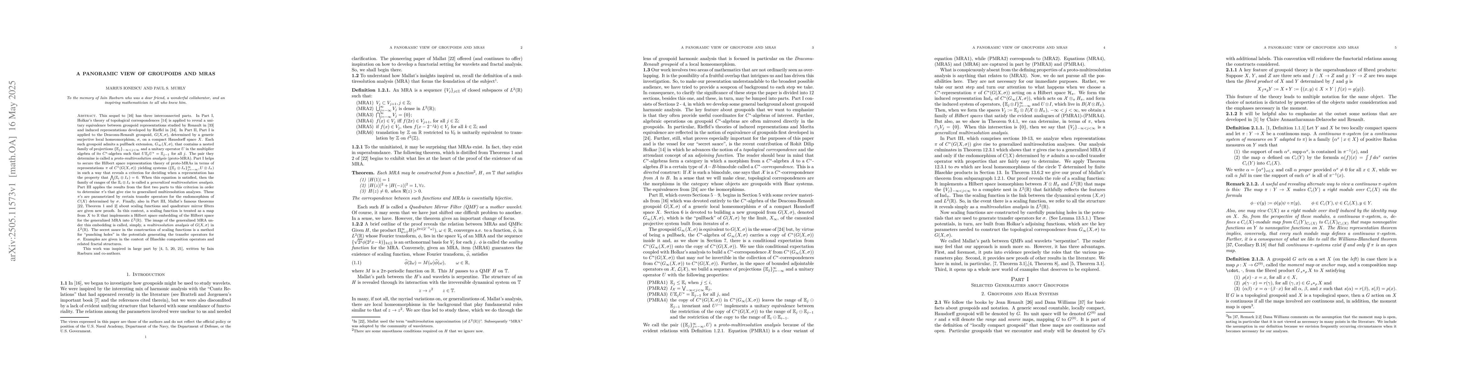 Thumbnail for A panoramic view of groupoids and MRAs
