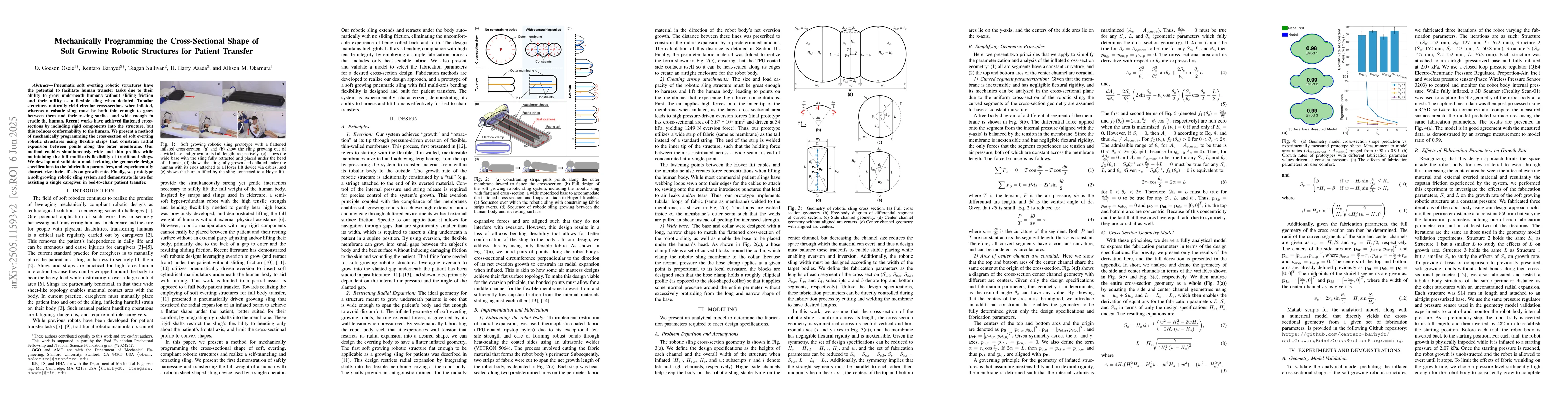 Thumbnail for Mechanically Programming the Cross-Sectional Shape of Soft Growing
  Robotic Structures for Patient Transfer