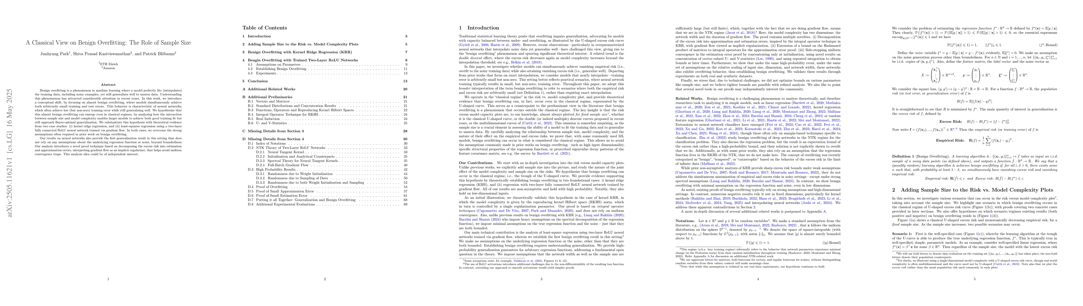Thumbnail for A Classical View on Benign Overfitting: The Role of Sample Size