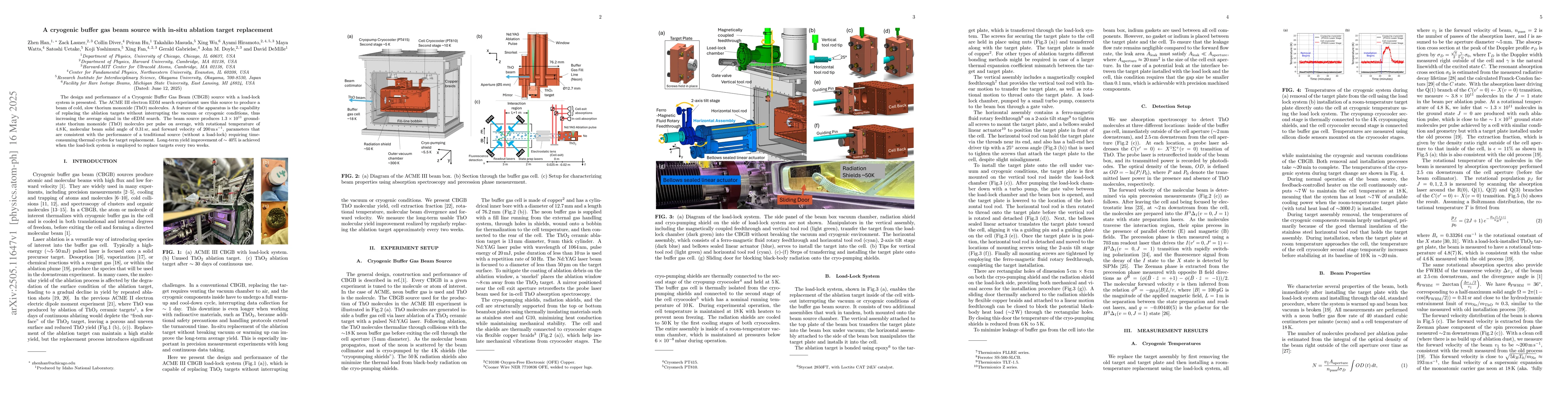 Thumbnail for A cryogenic buffer gas beam source with in-situ ablation target
  replacement
