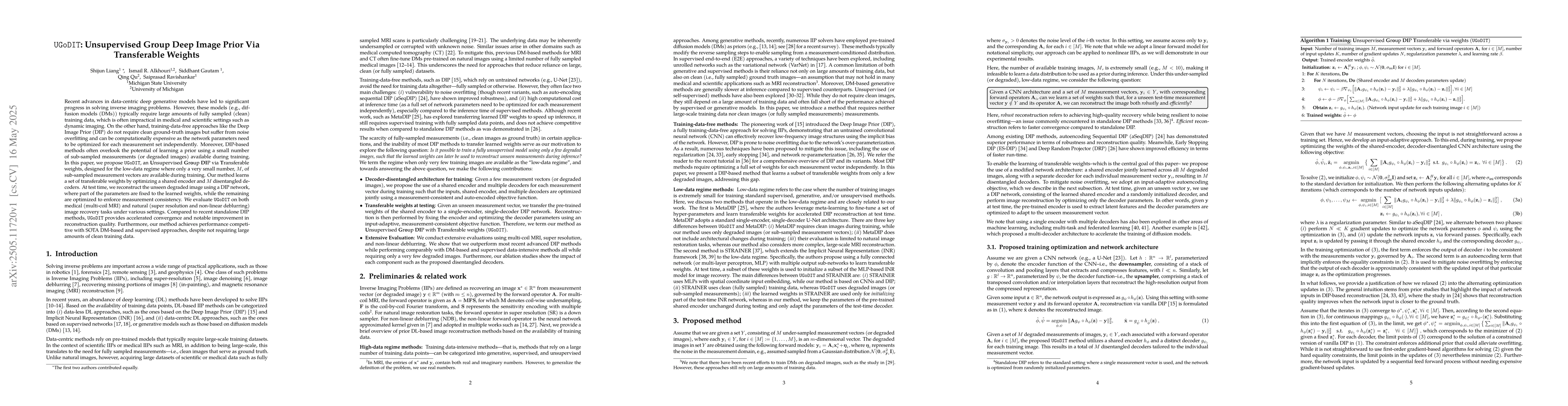 Thumbnail for UGoDIT: Unsupervised Group Deep Image Prior Via Transferable Weights