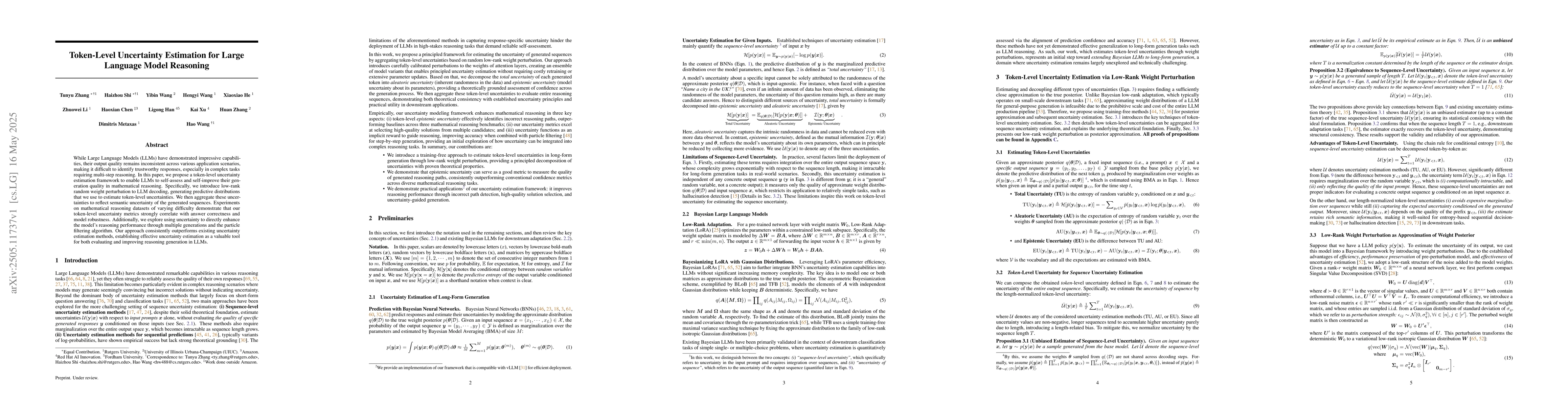 Thumbnail for Token-Level Uncertainty Estimation for Large Language Model Reasoning