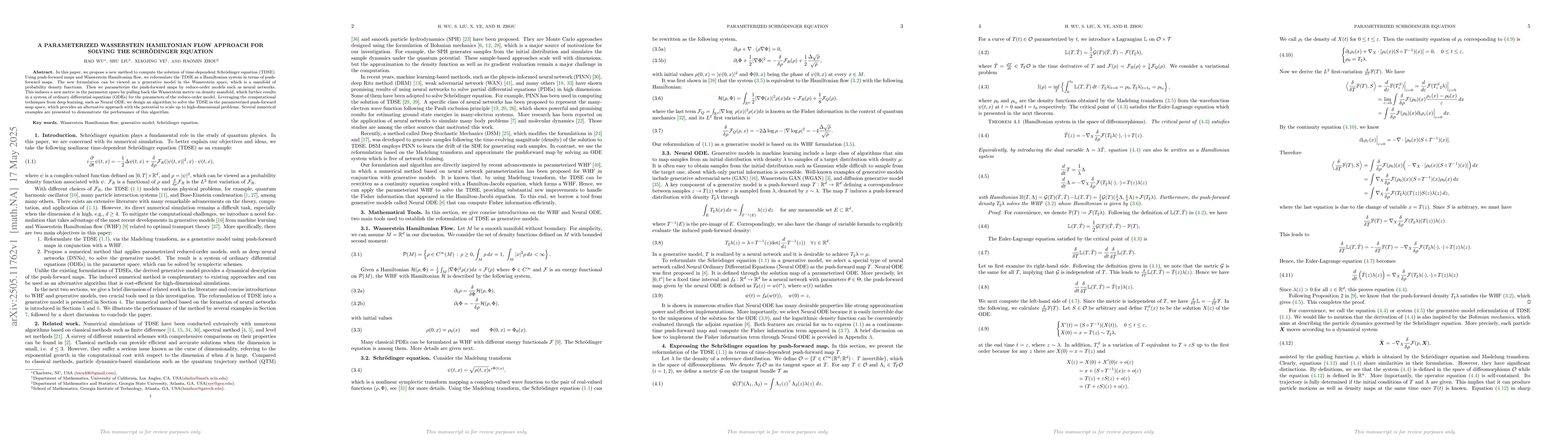 Thumbnail for A parameterized Wasserstein Hamiltonian flow approach for solving the
  Schrödinger equation