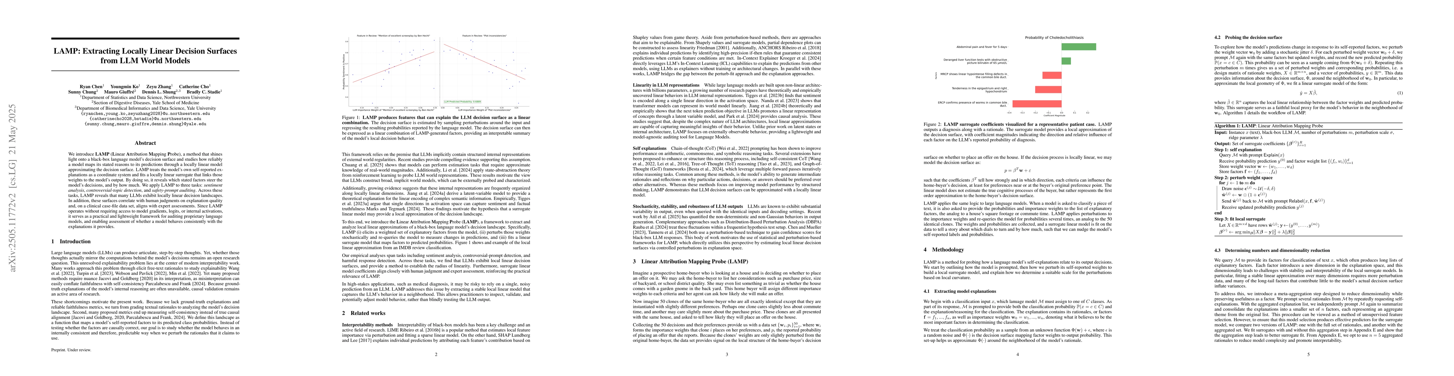 Thumbnail for LAMP: Extracting Locally Linear Decision Surfaces from LLM World Models