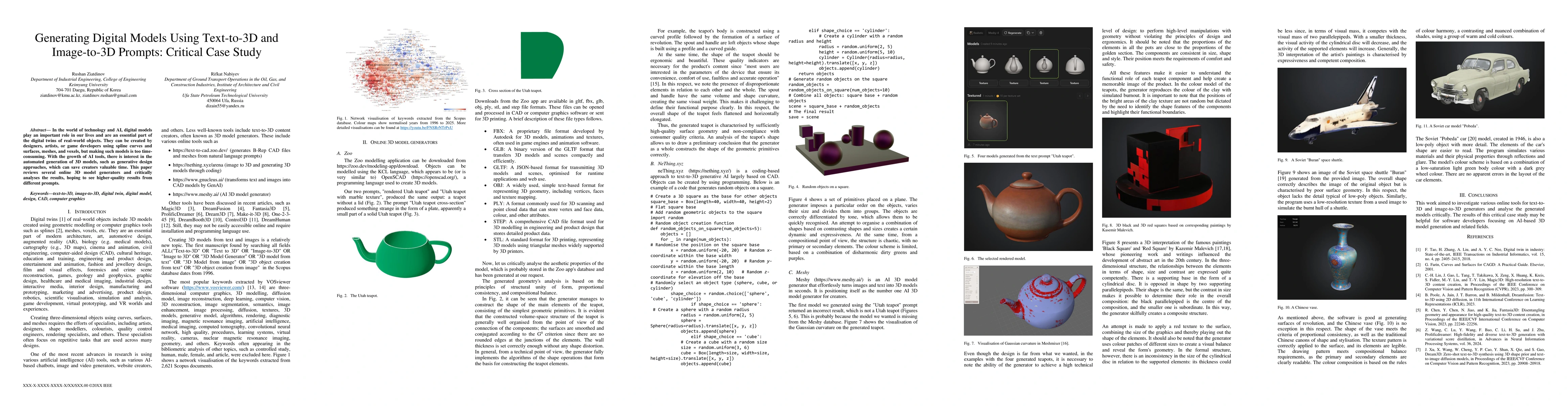 Thumbnail for Generating Digital Models Using Text-to-3D and Image-to-3D Prompts:
  Critical Case Study