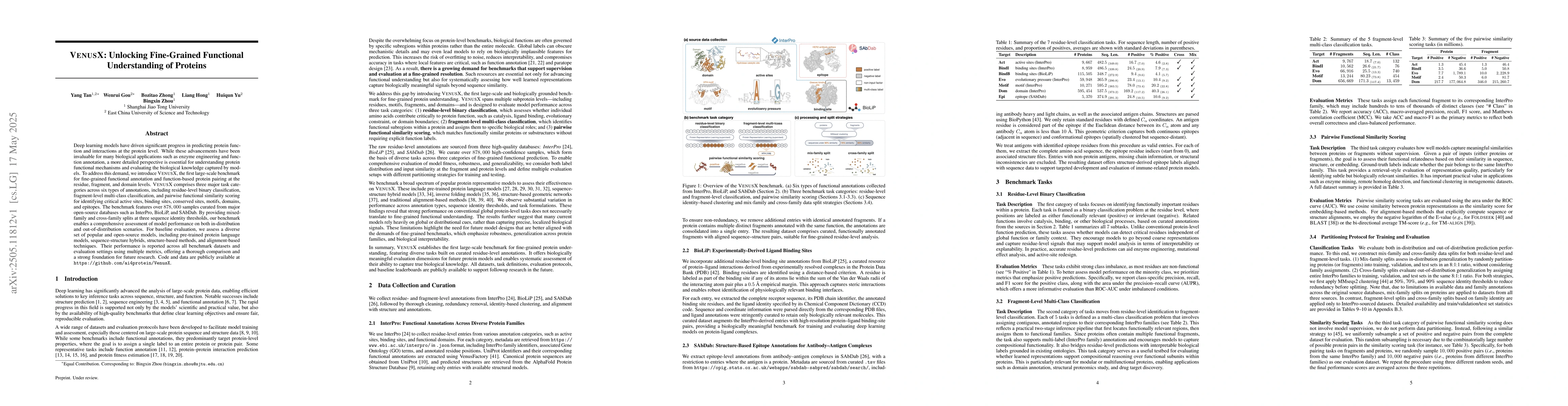 Thumbnail for VenusX: Unlocking Fine-Grained Functional Understanding of Proteins