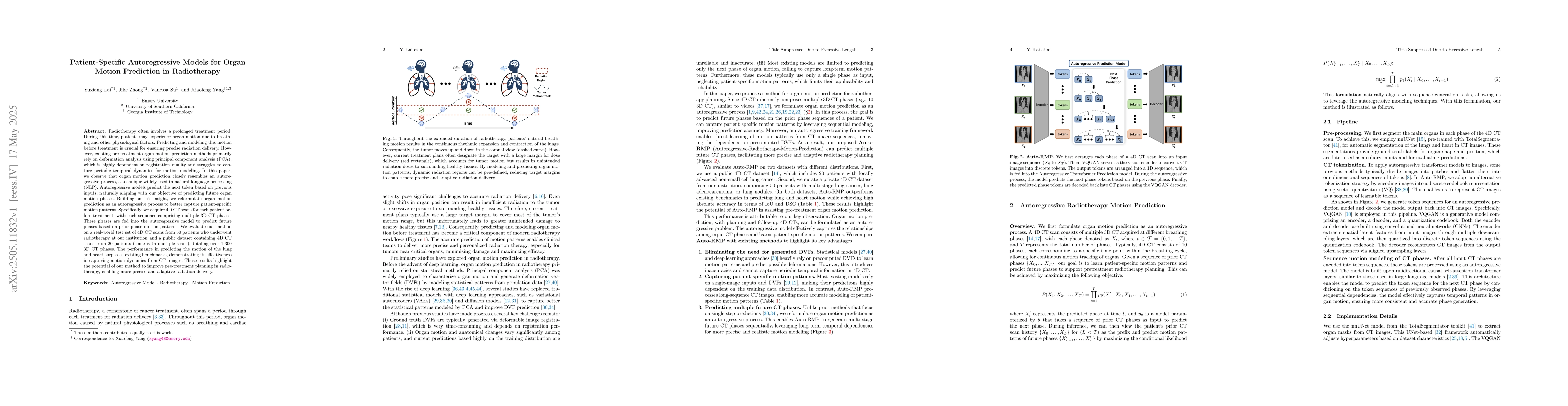 Thumbnail for Patient-Specific Autoregressive Models for Organ Motion Prediction in
  Radiotherapy