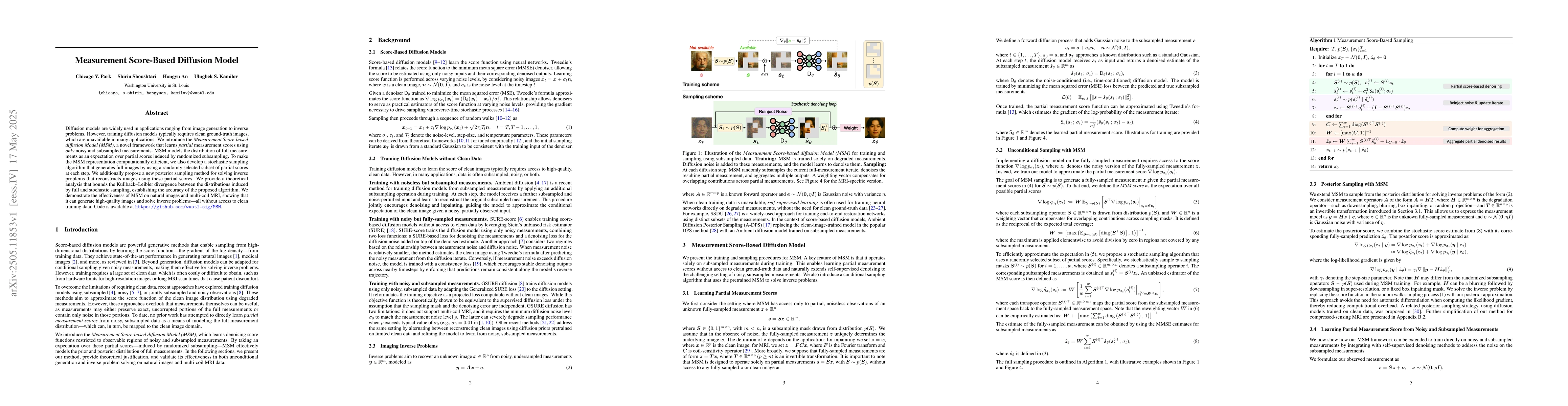 Thumbnail for Measurement Score-Based Diffusion Model