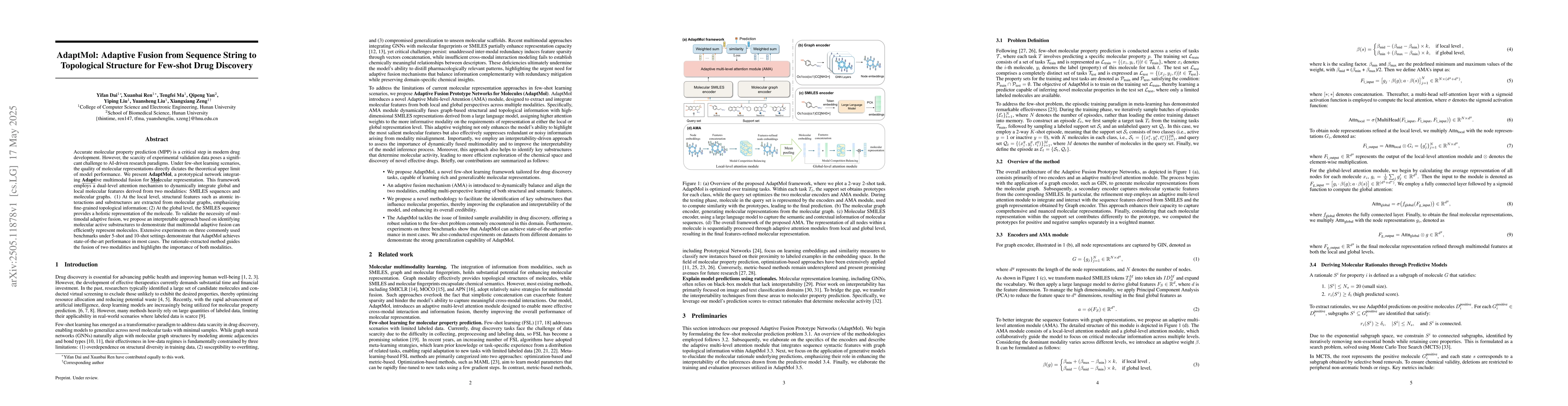 Thumbnail for AdaptMol: Adaptive Fusion from Sequence String to Topological Structure
  for Few-shot Drug Discovery