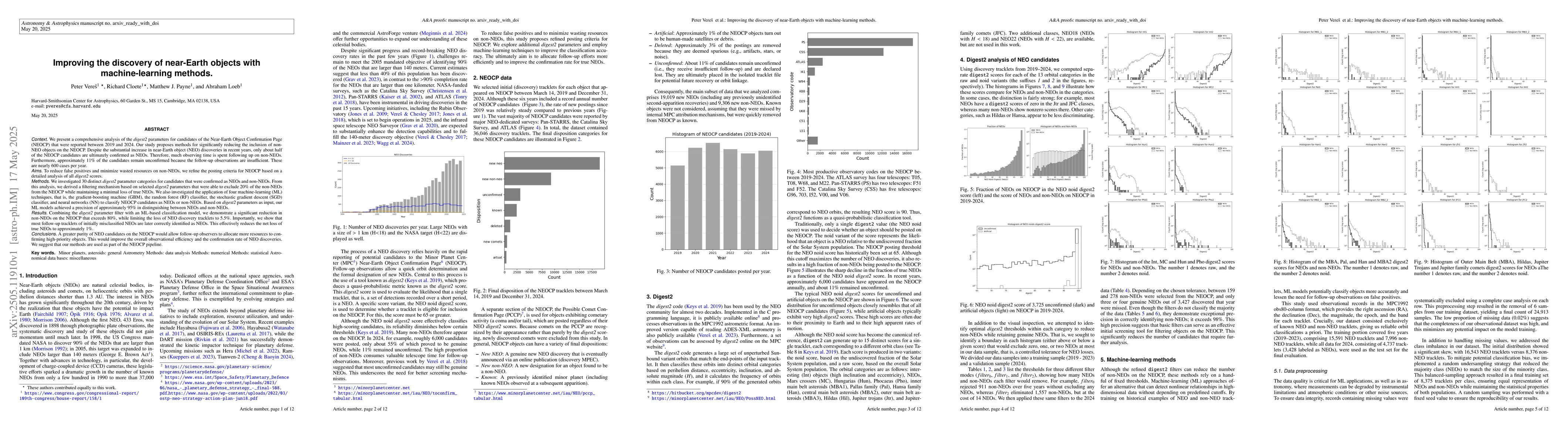Thumbnail for Improving the discovery of near-Earth objects with machine-learning
  methods