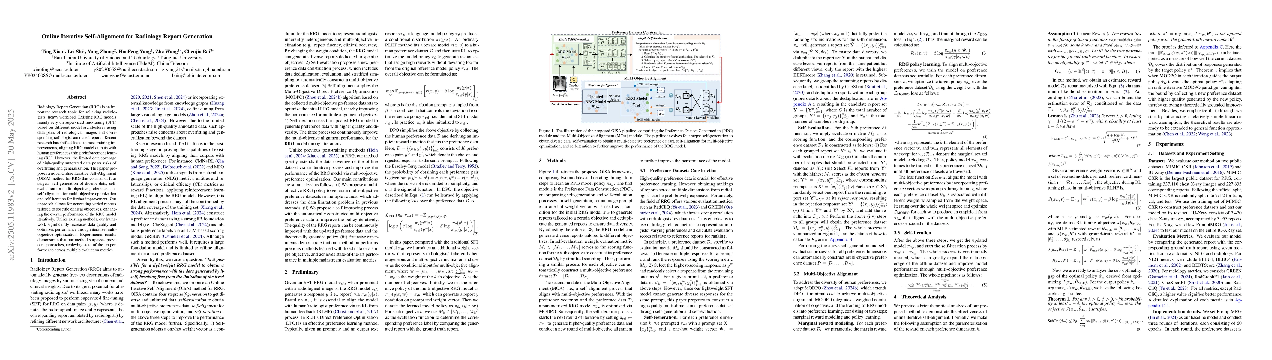Thumbnail for Online Iterative Self-Alignment for Radiology Report Generation