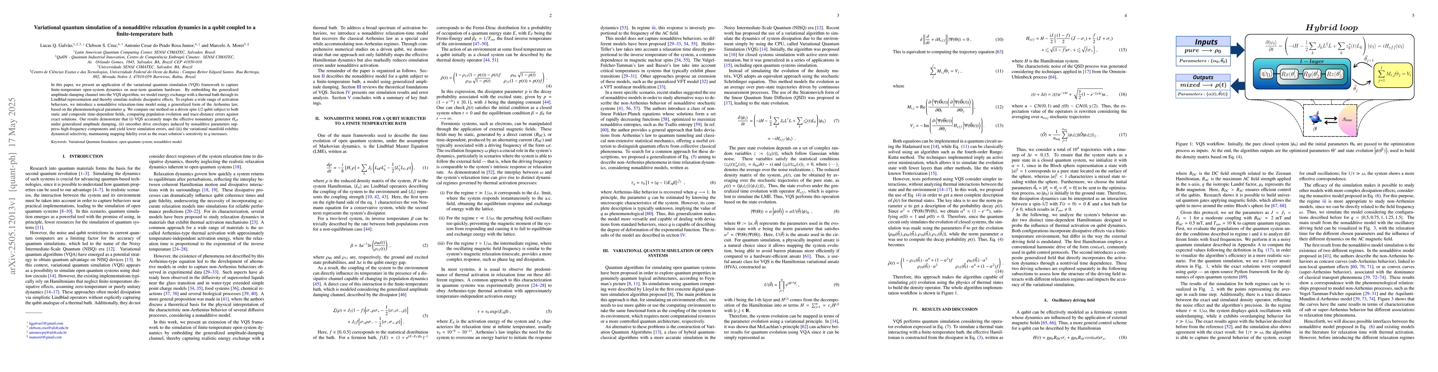 Thumbnail for Variational quantum simulation of a nonadditive relaxation dynamics in a
  qubit coupled to a finite-temperature bath