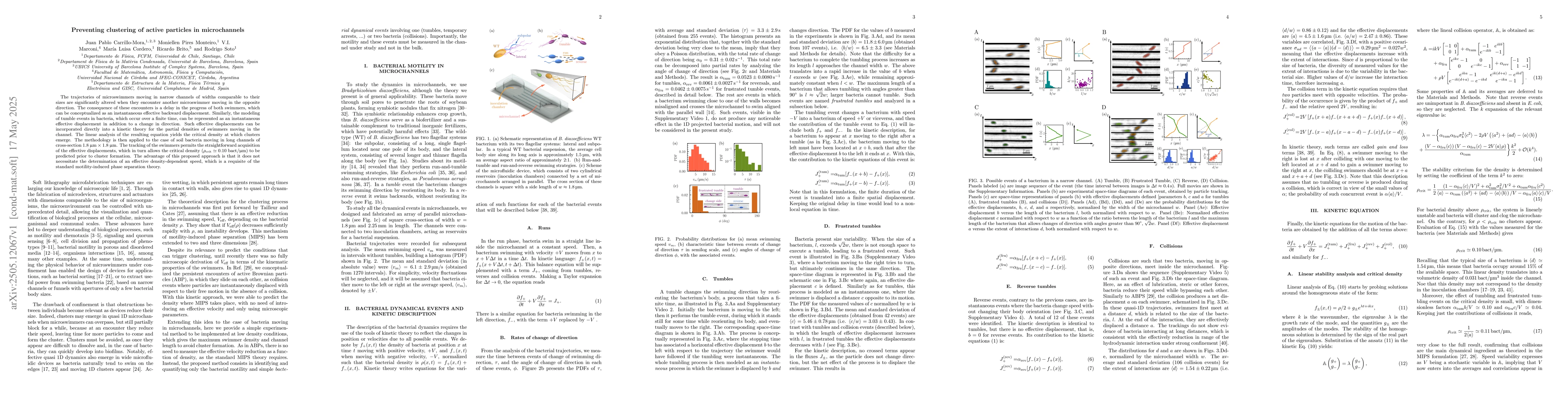 Thumbnail for Preventing clustering of active particles in microchannels