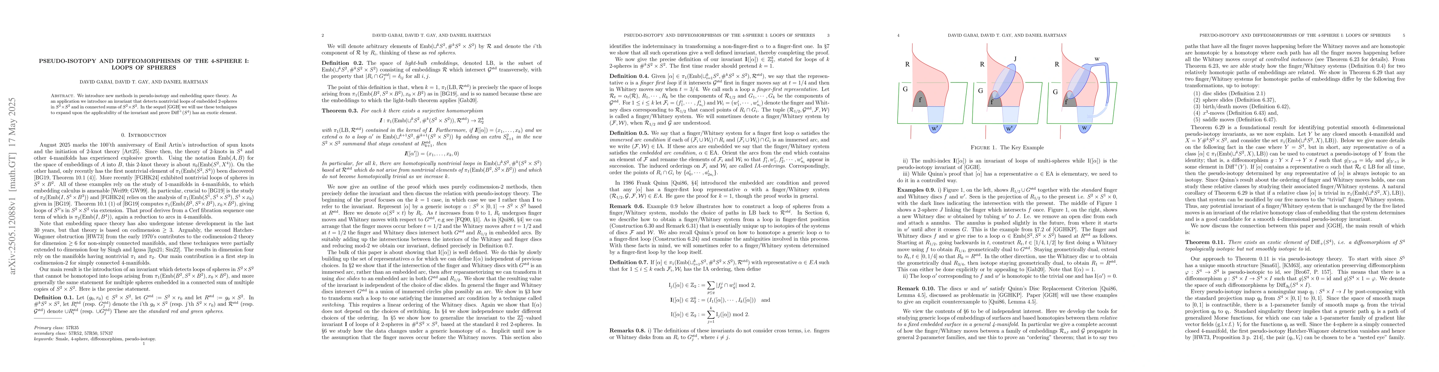 Thumbnail for Pseudo-Isotopy and Diffeomorphisms of the 4-Sphere I: Loops of Spheres
