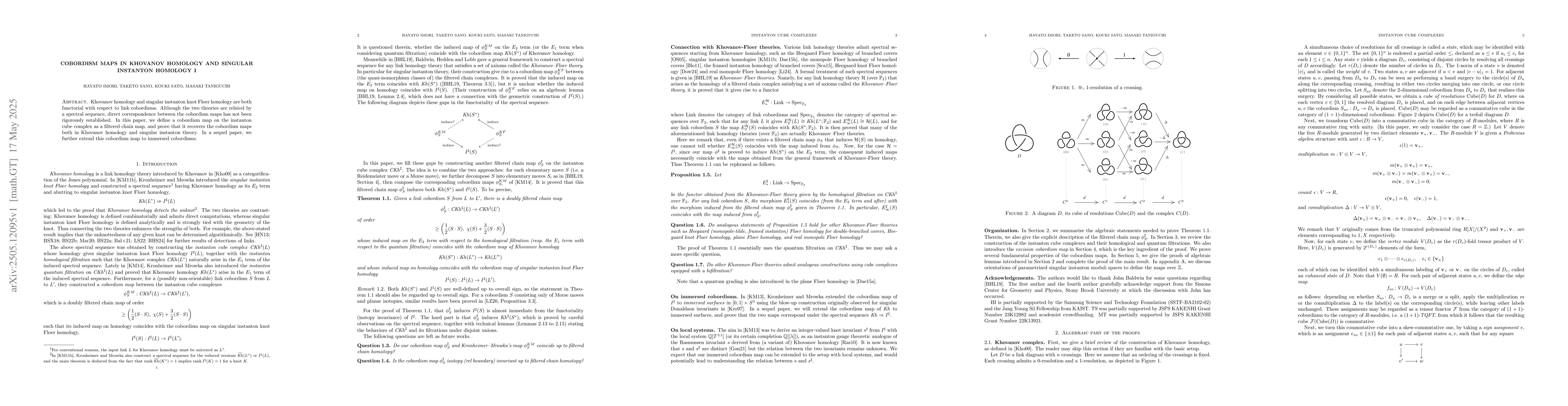 Thumbnail for Cobordism maps in Khovanov homology and singular instanton homology I