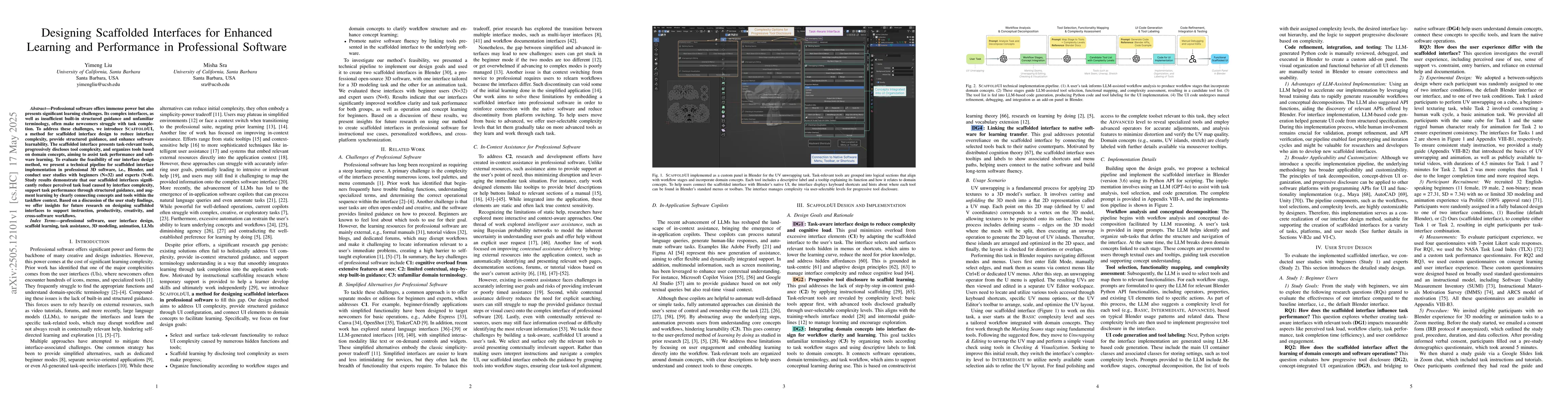 Thumbnail for Designing Scaffolded Interfaces for Enhanced Learning and Performance in
  Professional Software
