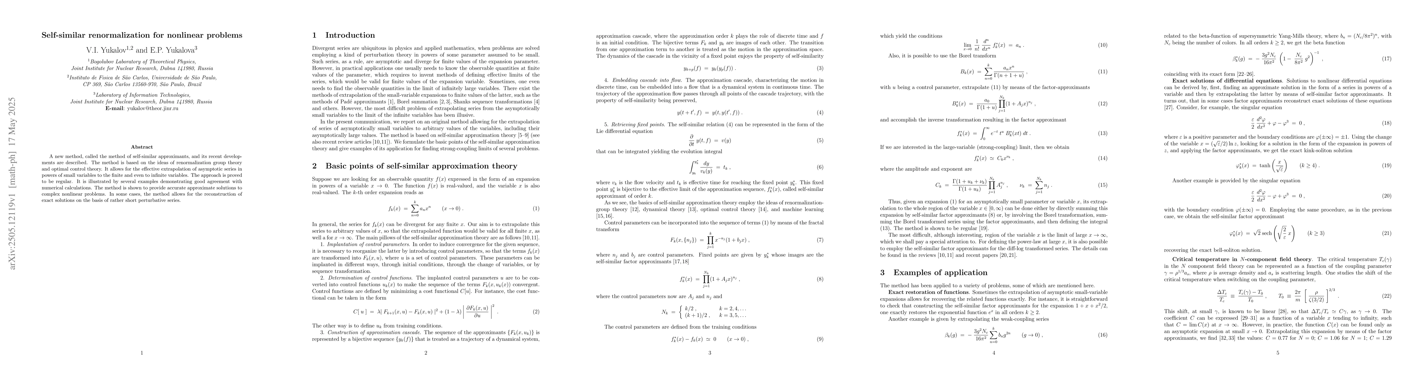 Thumbnail for Self-similar renormalization for nonlinear problems