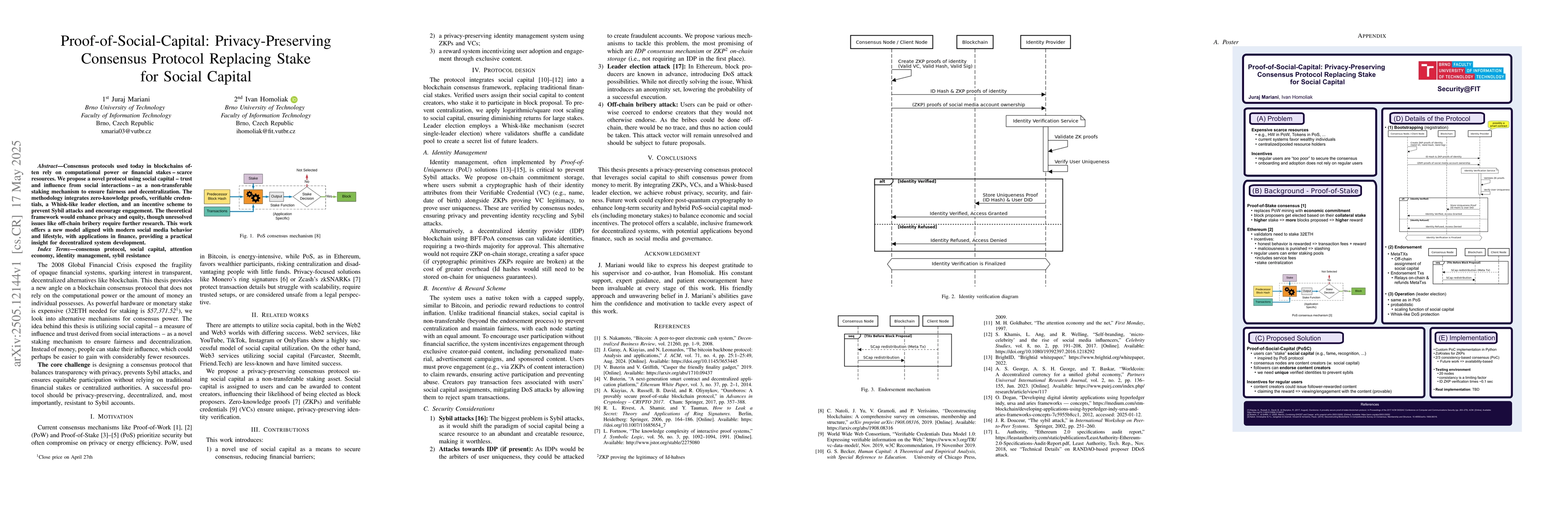 Thumbnail for Proof-of-Social-Capital: Privacy-Preserving Consensus Protocol Replacing
  Stake for Social Capital