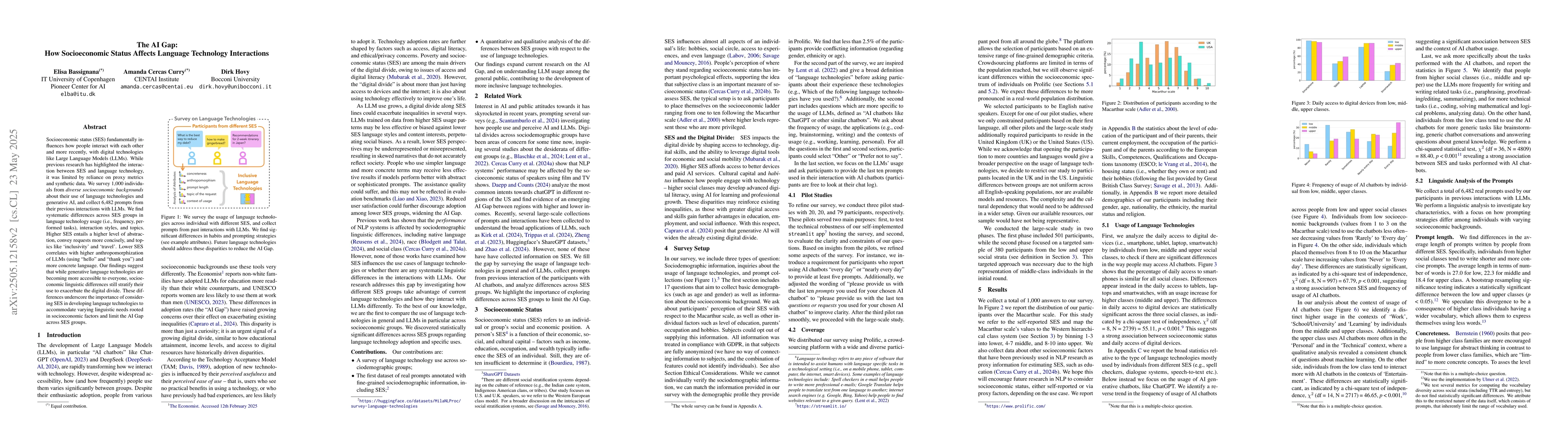 Thumbnail for The AI Gap: How Socioeconomic Status Affects Language Technology
  Interactions