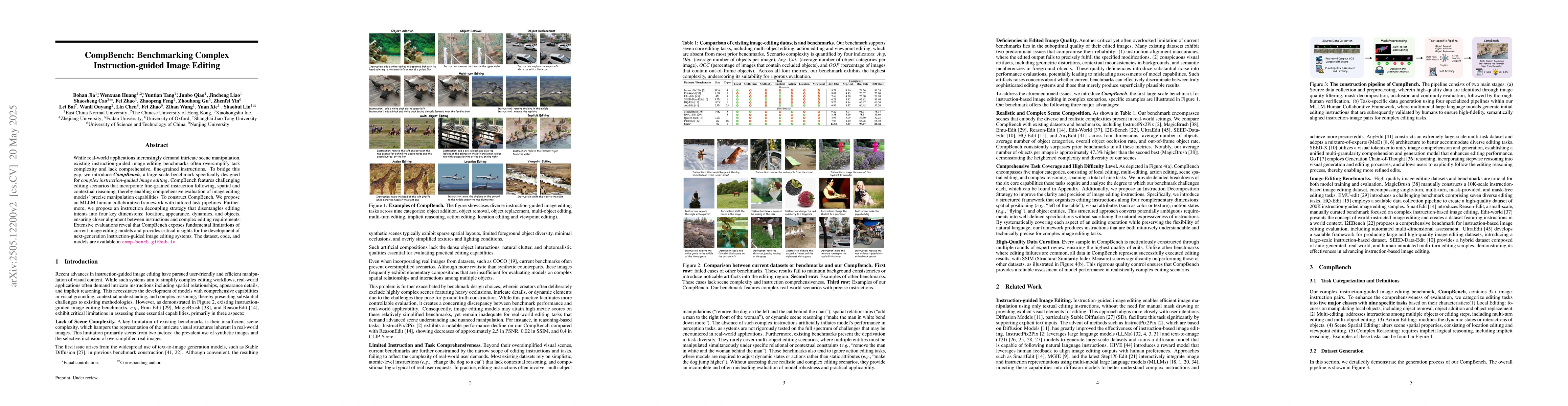 Thumbnail for CompBench: Benchmarking Complex Instruction-guided Image Editing