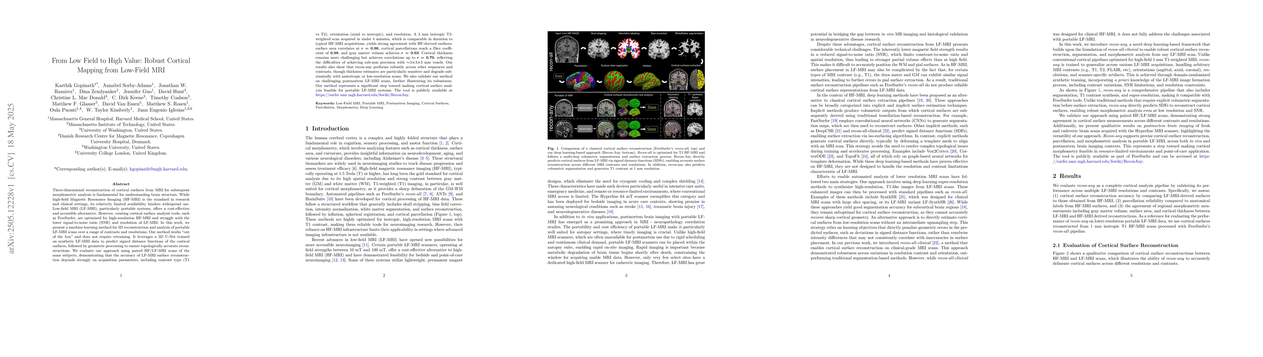Thumbnail for From Low Field to High Value: Robust Cortical Mapping from Low-Field MRI
