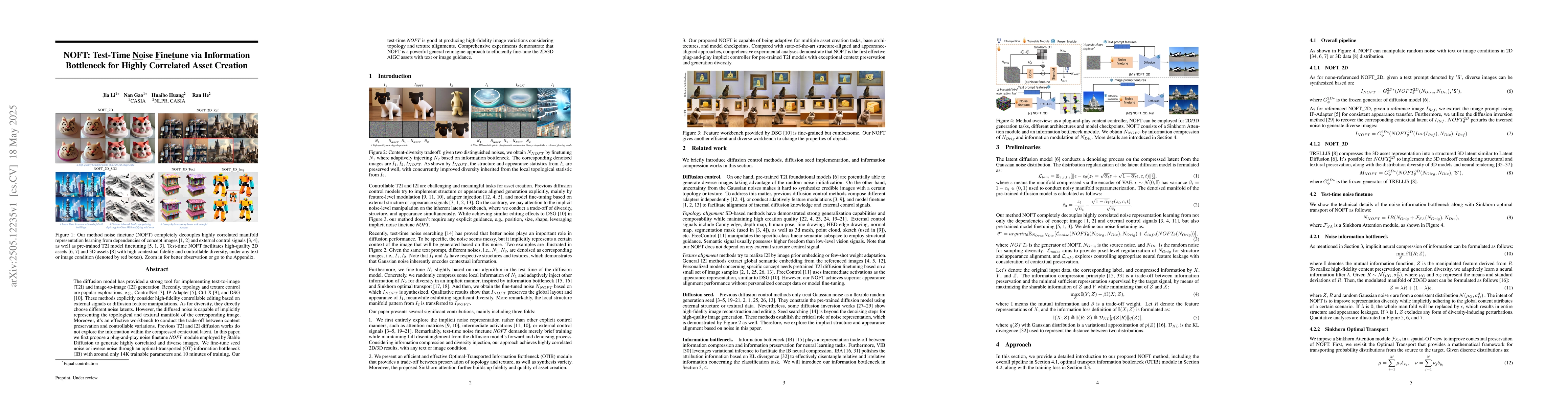 Thumbnail for NOFT: Test-Time Noise Finetune via Information Bottleneck for Highly
  Correlated Asset Creation
