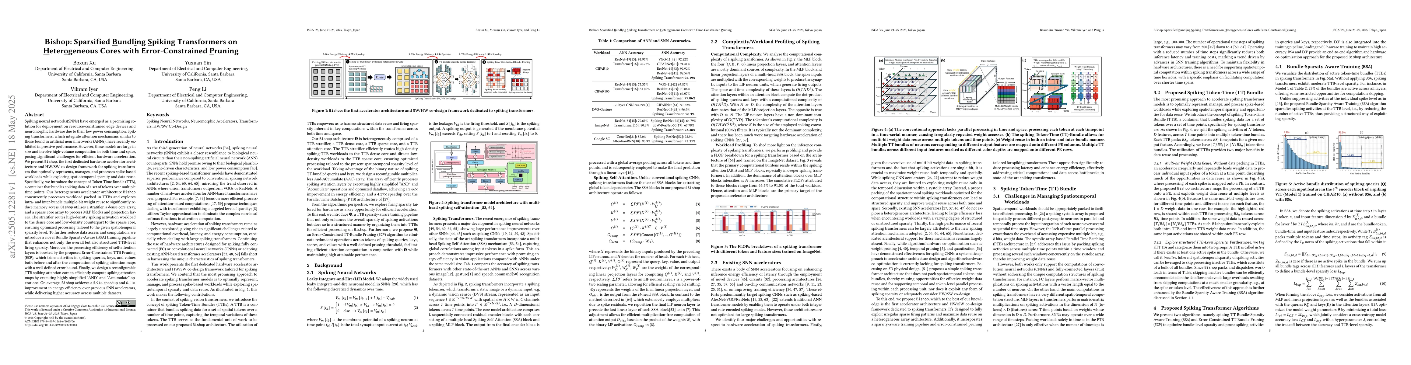 Thumbnail for Bishop: Sparsified Bundling Spiking Transformers on Heterogeneous Cores
  with Error-Constrained Pruning