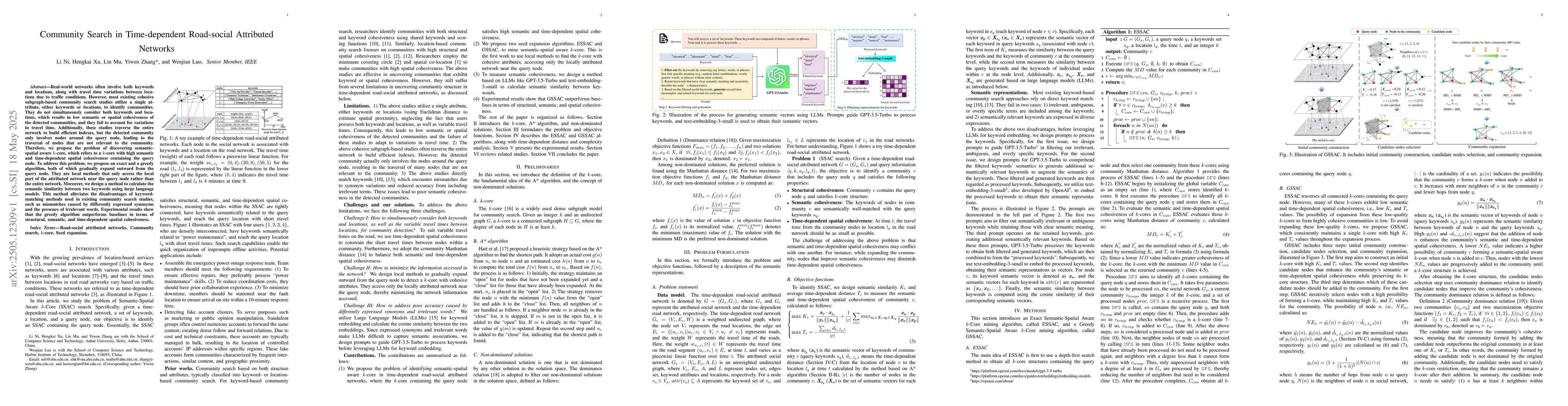 Thumbnail for Community Search in Time-dependent Road-social Attributed Networks