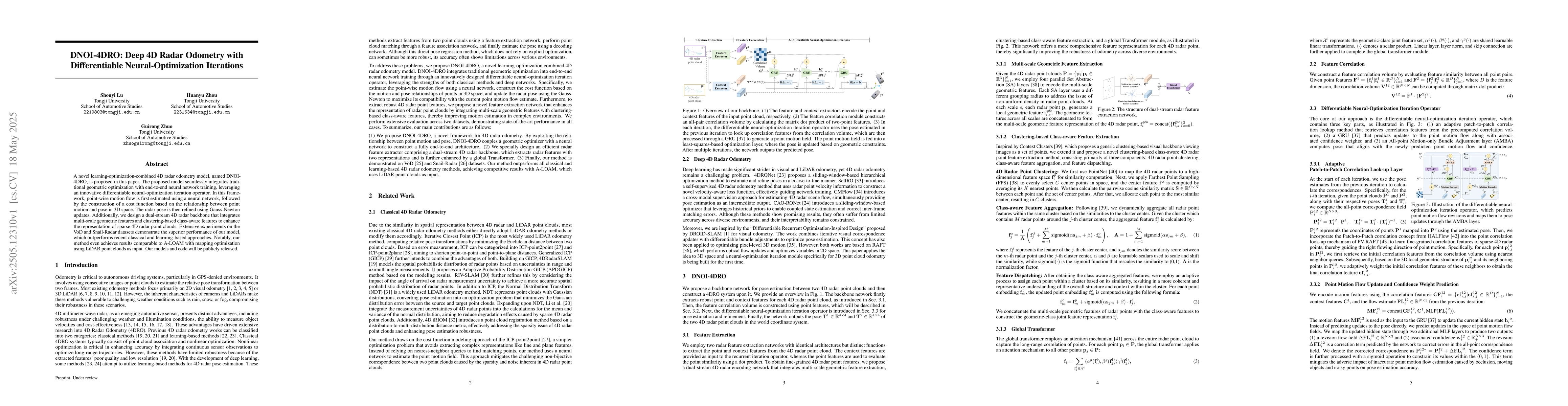 Thumbnail for DNOI-4DRO: Deep 4D Radar Odometry with Differentiable
  Neural-Optimization Iterations