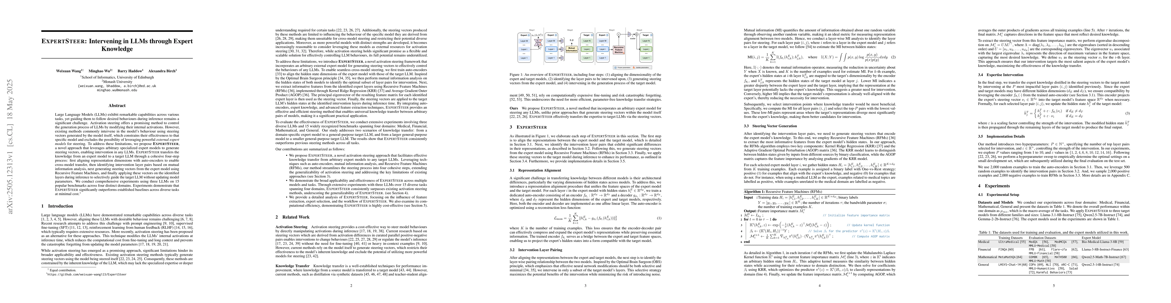 Thumbnail for ExpertSteer: Intervening in LLMs through Expert Knowledge