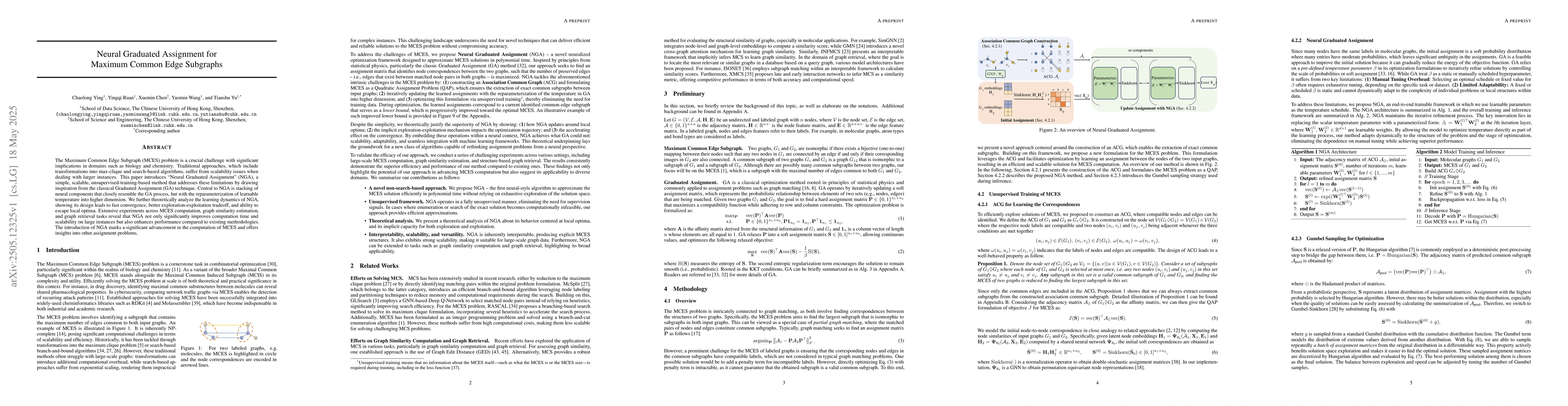 Thumbnail for Neural Graduated Assignment for Maximum Common Edge Subgraphs