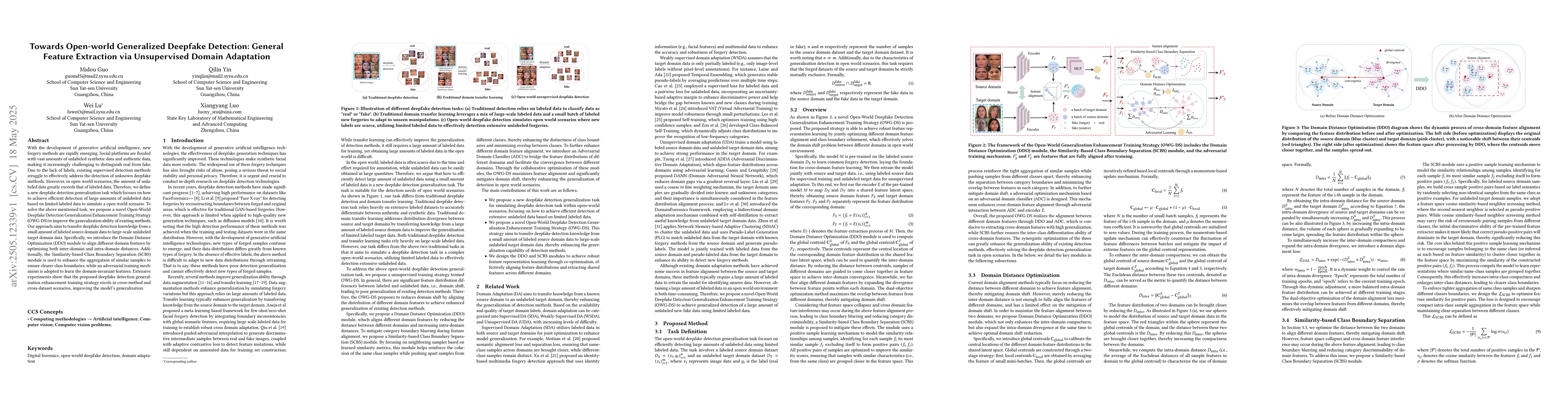 Thumbnail for Towards Open-world Generalized Deepfake Detection: General Feature
  Extraction via Unsupervised Domain Adaptation