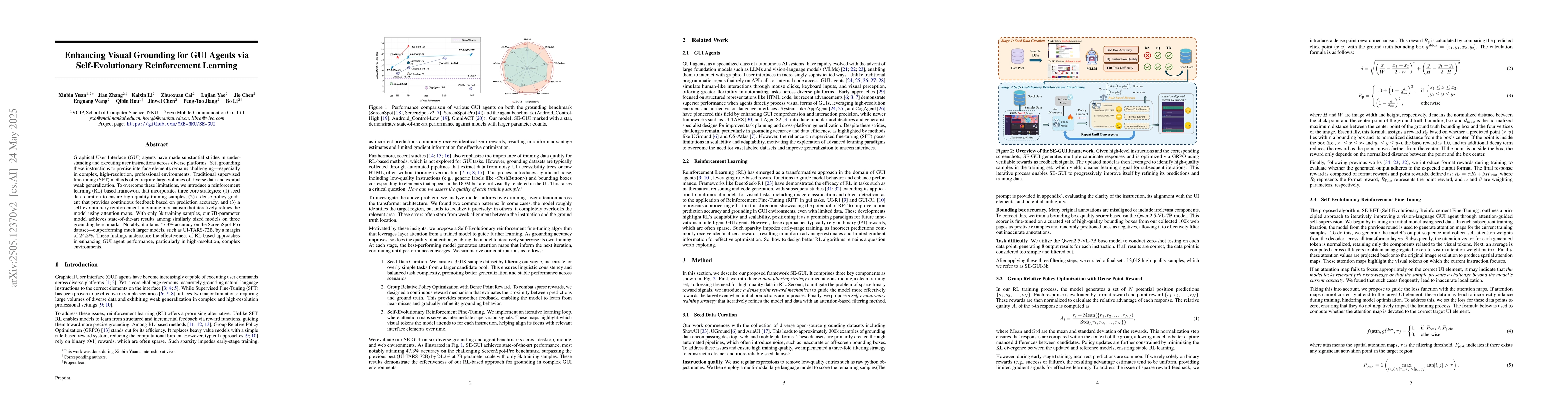 Thumbnail for Enhancing Visual Grounding for GUI Agents via Self-Evolutionary
  Reinforcement Learning