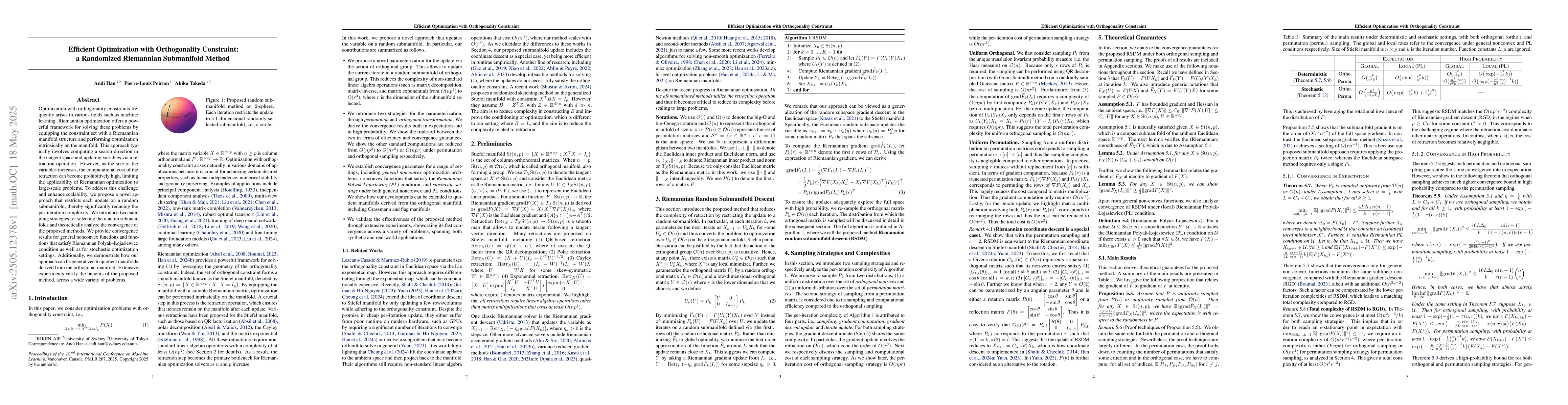 Thumbnail for Efficient Optimization with Orthogonality Constraint: a Randomized
  Riemannian Submanifold Method
