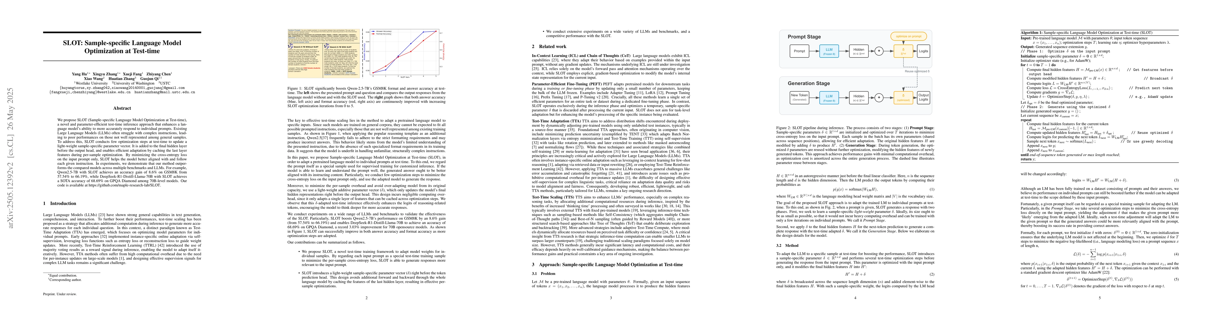 Thumbnail for SLOT: Sample-specific Language Model Optimization at Test-time