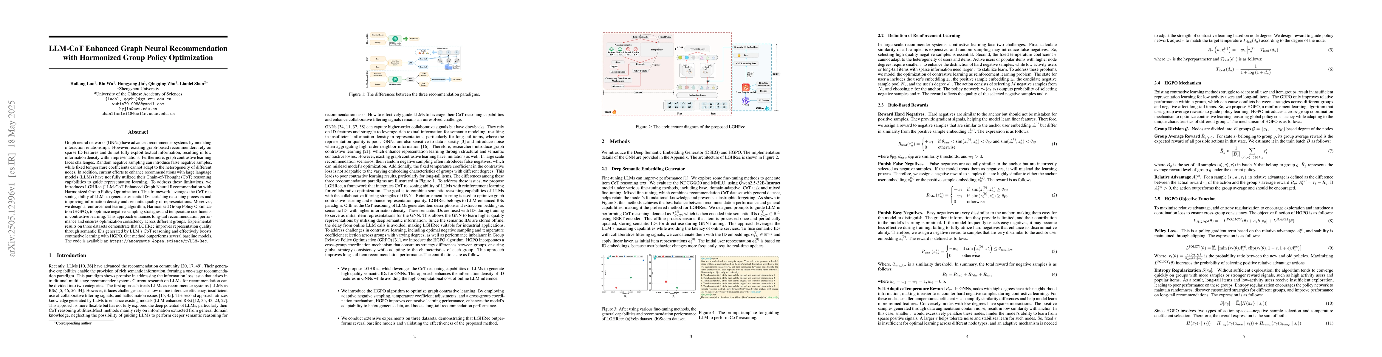 Thumbnail for LLM-CoT Enhanced Graph Neural Recommendation with Harmonized Group
  Policy Optimization