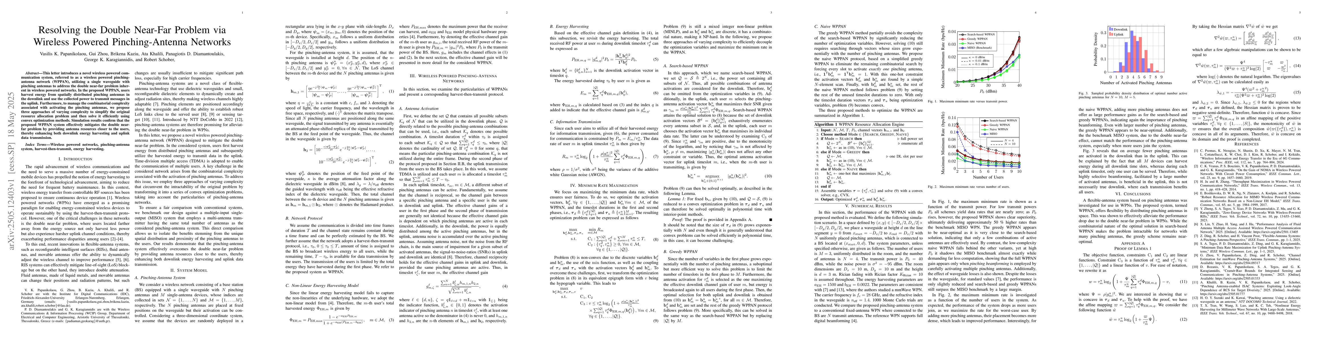 Thumbnail for Resolving the Double Near-Far Problem via Wireless Powered
  Pinching-Antenna Networks