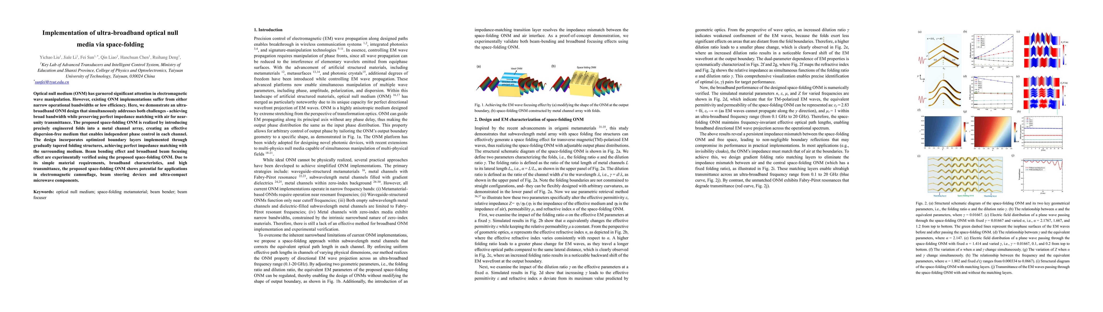 Thumbnail for Implementation of ultra-broadband optical null media via space-folding