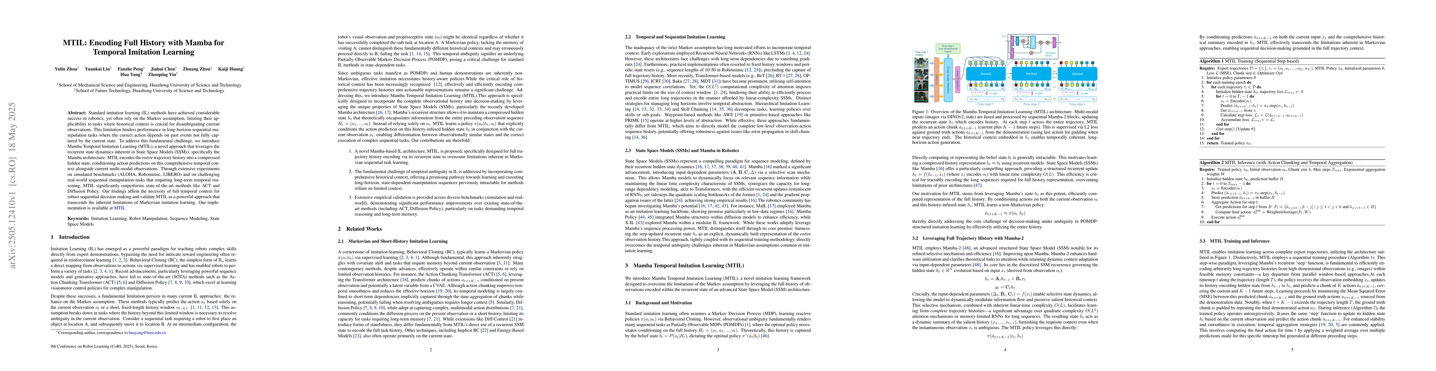 Thumbnail for MTIL: Encoding Full History with Mamba for Temporal Imitation Learning