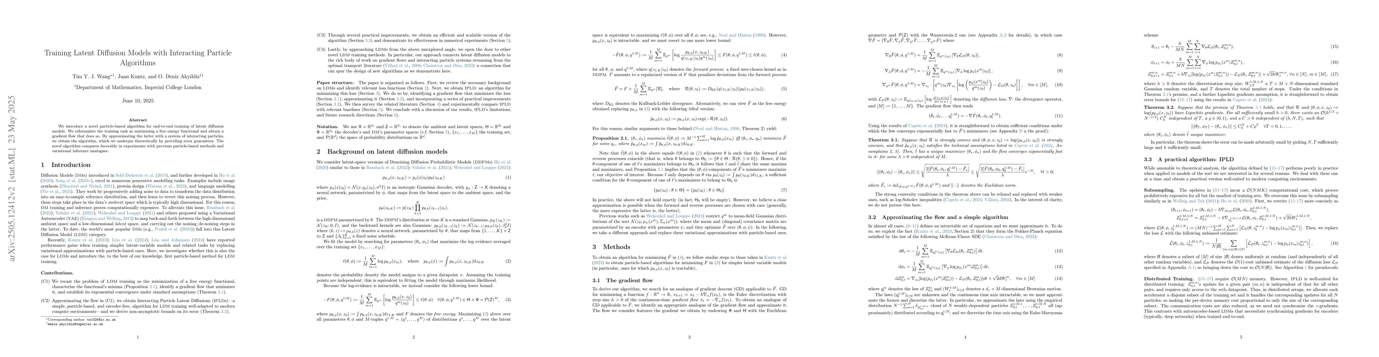 Thumbnail for Training Latent Diffusion Models with Interacting Particle Algorithms