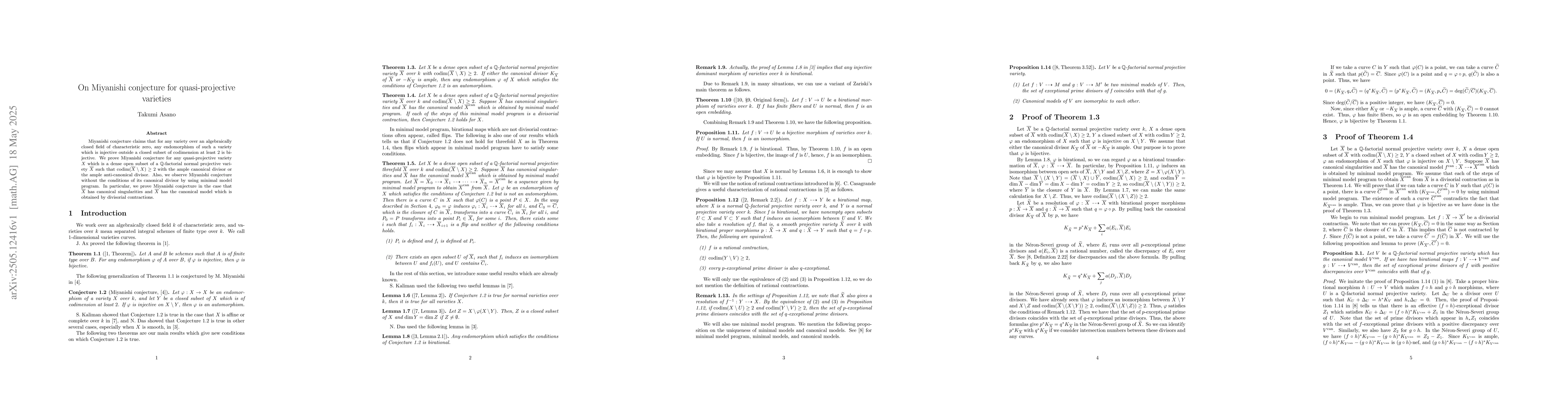 Thumbnail for On Miyanishi conjecture for quasi-projective varieties