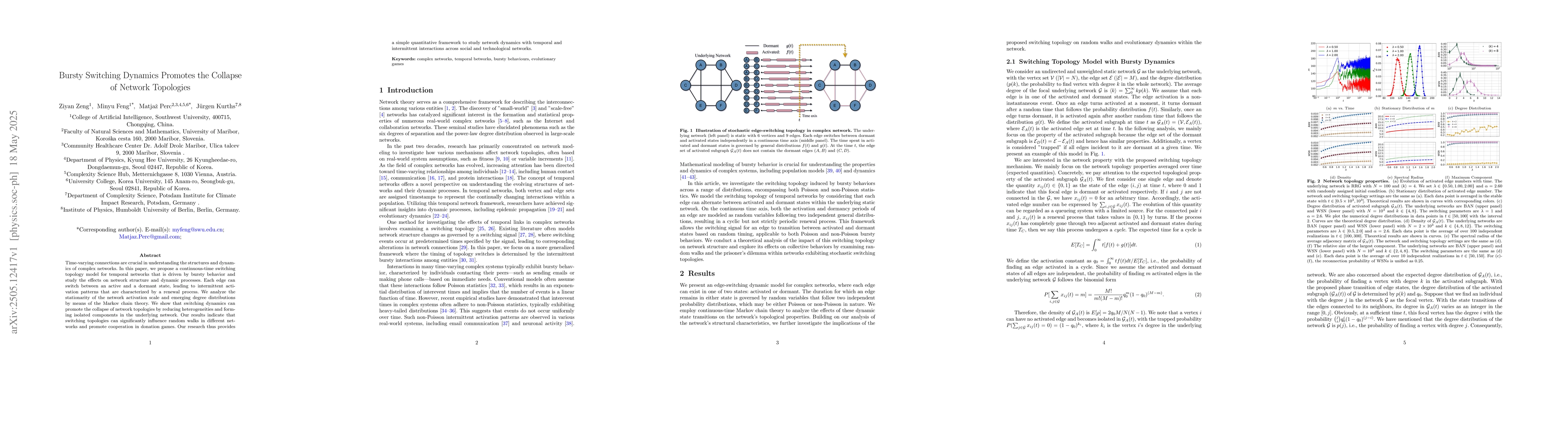 Thumbnail for Bursty Switching Dynamics Promotes the Collapse of Network Topologies